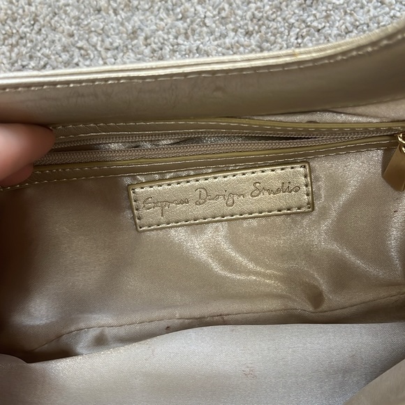 Express Gold Faux Leather Clutch - Picture 4 of 7
